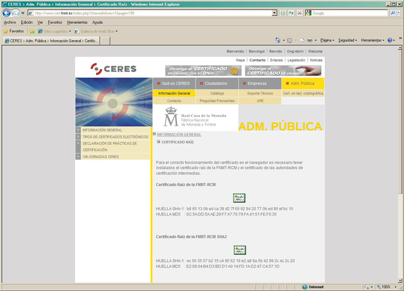 FNMT website